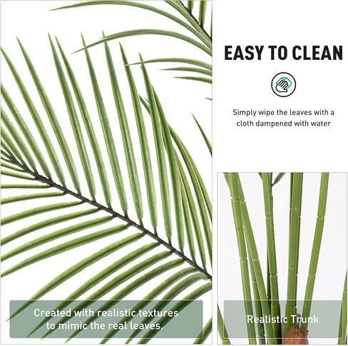 Artificial Palm Tree 5FT Tall Faux Palm Tree Indoor Fake Plants Faux Tropical Plant, UV Resistant & Maintenance Free Indoor/Outdoor Fake Tree in Pot for Home Office Living Room Patio Decor in Saudi Arabia