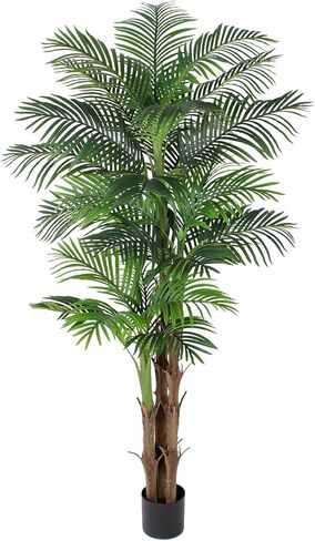 Artificial Palm Tree 5FT Tall Faux Palm Tree Indoor Fake Plants Faux Tropical Plant, UV Resistant & Maintenance Free Indoor/Outdoor Fake Tree in Pot for Home Office Living Room Patio Decor in Saudi Arabia