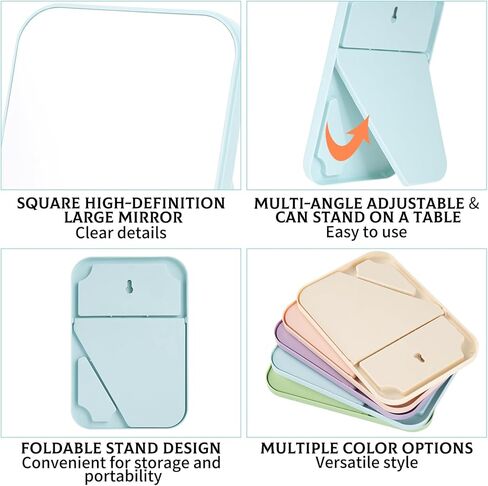 20 Pcs Spa Party Mirrors for Women, Makeup Mirrors with Foldable Stand, Tabletop Vanity Mirrors Bulk, Slumber Birthday Party Favors, Sleepover Accessories and Gifts (Purple Green Pink Blue Beige) in Kuwait