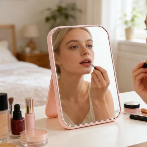 20 Pcs Spa Party Mirrors for Women, Makeup Mirrors with Foldable Stand, Tabletop Vanity Mirrors Bulk, Slumber Birthday Party Favors, Sleepover Accessories and Gifts (Purple Green Pink Blue Beige) in Kuwait