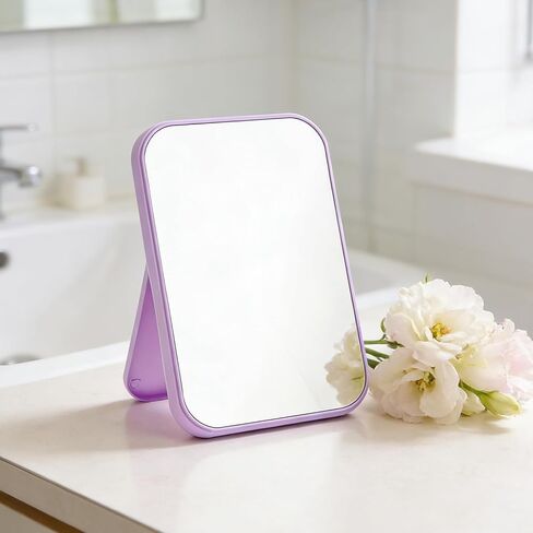 20 Pcs Spa Party Mirrors for Women, Makeup Mirrors with Foldable Stand, Tabletop Vanity Mirrors Bulk, Slumber Birthday Party Favors, Sleepover Accessories and Gifts (Purple Green Pink Blue Beige) in Kuwait