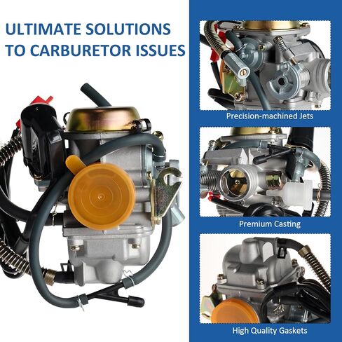 مكربن ​​GY6 24 مم لمحركات 125cc 150cc رباعية الأشواط، متوافق مع 152QMJ 157QMI دراجة نارية سكوتر ATV Go Kart، PD24J Carb in Kuwait
