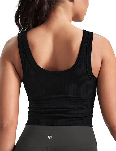 HeyNuts Ribbed Longline Sports Bras for Women, U Back Workout Yoga Crop Tank Tops Padded A-D Cups in Kuwait