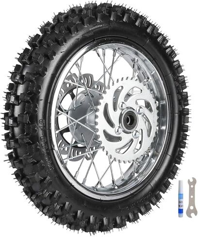 80/100-12 Rear Wheel Tire Rim & Swingarm Brake Caliper Master Kit for Pit Bike Apollo SSR CRF70 CRF50 XR50 XR70 110cc 125cc 140cc | 12" Rear Wheel Assembly with Chain Slider & Chain Guide in Kuwait