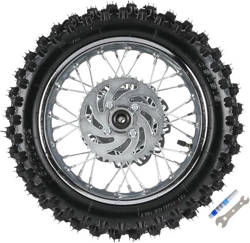 80/100-12 Rear Wheel Tire Rim & Swingarm Brake Caliper Master Kit for Pit Bike Apollo SSR CRF70 CRF50 XR50 XR70 110cc 125cc 140cc | 12" Rear Wheel Assembly with Chain Slider & Chain Guide in Kuwait