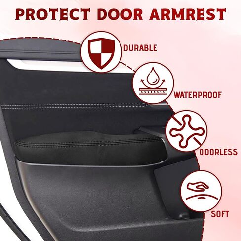 Compatible with Front Door Panels Armrest Cover for Honda CRV 2017-2025 Leather Left & Right Front Door Armrest Trim with Installation Tool 2PCS Black (Leather Only) in Saudi Arabia