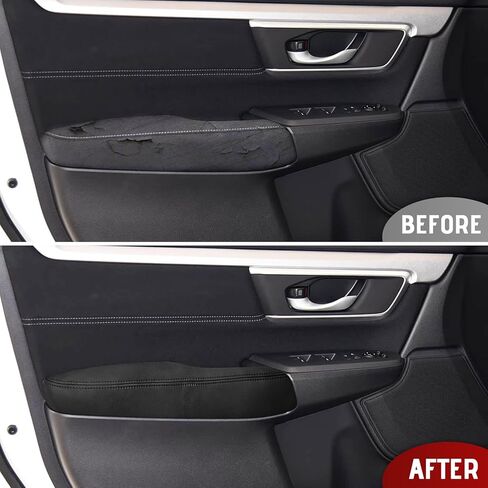Compatible with Front Door Panels Armrest Cover for Honda CRV 2017-2025 Leather Left & Right Front Door Armrest Trim with Installation Tool 2PCS Black (Leather Only) in Saudi Arabia