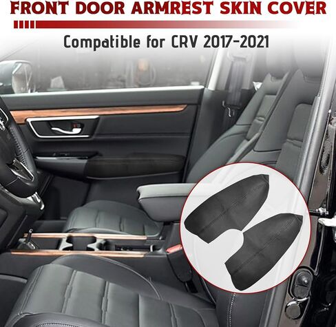Compatible with Front Door Panels Armrest Cover for Honda CRV 2017-2025 Leather Left & Right Front Door Armrest Trim with Installation Tool 2PCS Black (Leather Only) in Saudi Arabia