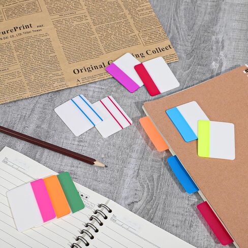 400Pcs Tabs 2'' Sticky Tabs, Colored Writable Repositionable File Tab Flags Index Tab Self Adhesive Reading Divider Sticker for Books Notebooks Binders File Folders (20 Sets) in Saudi Arabia