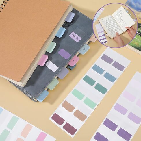 360 Pcs Sticky Index Tabs, 18 Colors Colored Book Sticky Tabs for Notebooks Binders Book Annotation Tab Stickers for File Classification (1x1.1 Inch) in Saudi Arabia