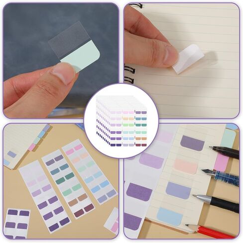 360 Pcs Sticky Index Tabs, 18 Colors Colored Book Sticky Tabs for Notebooks Binders Book Annotation Tab Stickers for File Classification (1x1.1 Inch) in Saudi Arabia