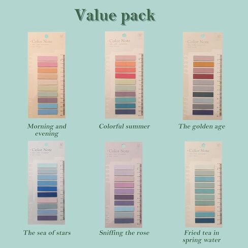 1200Pcs Sticky Note Tabs 60 Colors Writable Page Sticky Notes Waterproof PET Page Markers with Ruler Transparent Self-Adhesive Classify File Label Memo Stickers for Office School in Saudi Arabia