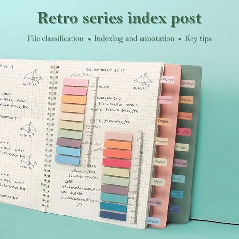 1200Pcs Sticky Note Tabs 60 Colors Writable Page Sticky Notes Waterproof PET Page Markers with Ruler Transparent Self-Adhesive Classify File Label Memo Stickers for Office School in Saudi Arabia