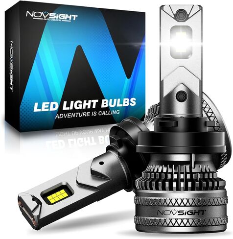 NOVSIGHT 𝐇𝟏𝟏 Fog Light Bulbs - 70000LM Ultra Bright 𝐇𝟏𝟏/𝐇𝟗/𝐇𝟖 Fog Bulb, 100,000+ Hours Lifespan, Automotive High/Low Beam LED Bulb With Cooling Fan, 6500K White, IP68 Waterproof, Pack of 2 in Kuwait