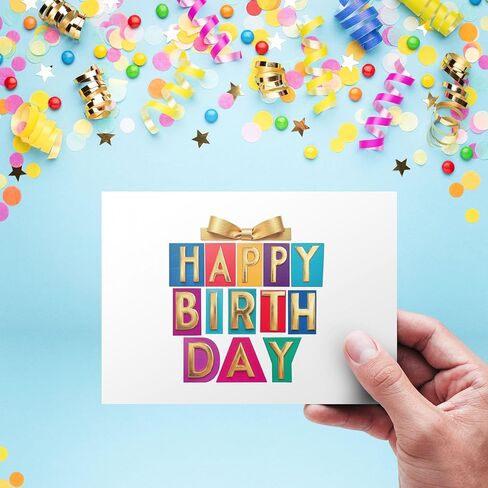 150 Happy Birthday Cards Bulk, Gold Foil Printing with Envelopes and Stickers - 6 Designs Greeting Notes with Messages Inside for Office, Employees,Business, Personal 4x6 Inch in Kuwait