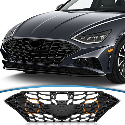 Compatible with 2020-2023 Hyundai Sonata Limited/SEL Front Bumper Grille Sports Edition Frong center,86351-L0400(With Sensor Hole Without Camera Hole) in Kuwait