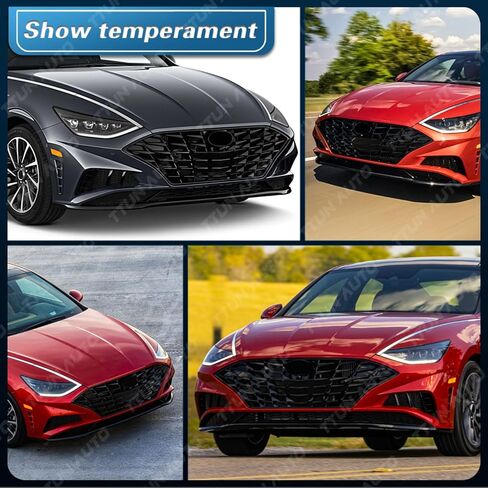 Compatible with 2020-2023 Hyundai Sonata Limited/SEL Front Bumper Grille Sports Edition Frong center,86351-L0400(With Sensor Hole Without Camera Hole) in Kuwait