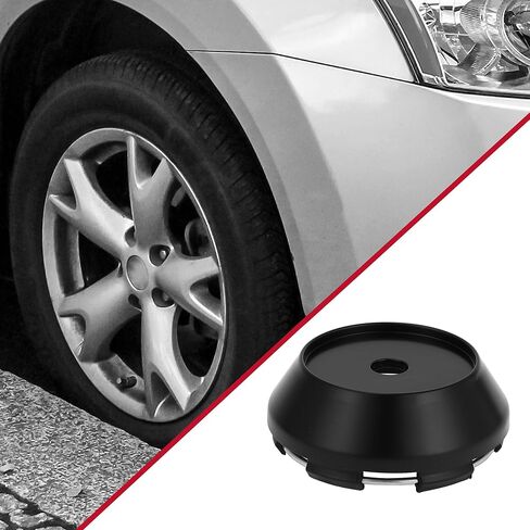 Universal Car Wheel Center Hub Cap/Rim Cover Hub Caps/for Most Cars/Snap-in Plastic 65mm 2.56" OD / 4 Pcs Matte Black in Saudi Arabia