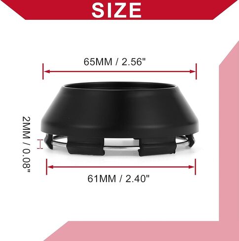 Universal Car Wheel Center Hub Cap/Rim Cover Hub Caps/for Most Cars/Snap-in Plastic 65mm 2.56" OD / 4 Pcs Matte Black in Saudi Arabia