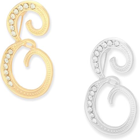 Alphabet Brooch Set, Zinc Alloy Initial Pin, Silver and Gold, 2-Piece, Contemporary Style, 1.96 Inches in Saudi Arabia