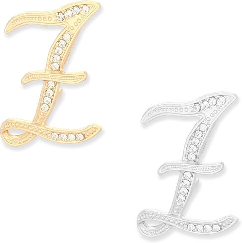 Alphabet Brooch Set, Zinc Alloy Initial Pin, Silver and Gold, 2-Piece, Contemporary Style, 1.96 Inches in Saudi Arabia