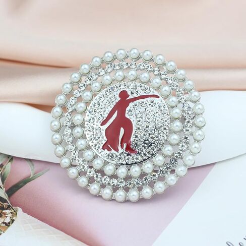 Greek Sorority Paraphernalia Gift for Women Pearl & Crystal Sorority Brooch Pin Sisterhood Graduation Gift for Soror in Kuwait