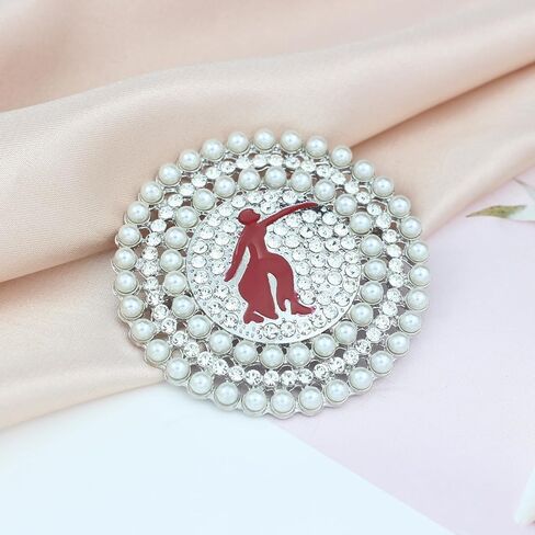 Greek Sorority Paraphernalia Gift for Women Pearl & Crystal Sorority Brooch Pin Sisterhood Graduation Gift for Soror in Saudi Arabia