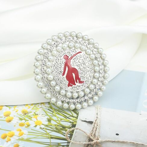 Greek Sorority Paraphernalia Gift for Women Pearl & Crystal Sorority Brooch Pin Sisterhood Graduation Gift for Soror in Kuwait