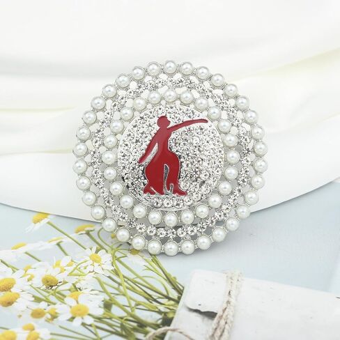 Greek Sorority Paraphernalia Gift for Women Pearl & Crystal Sorority Brooch Pin Sisterhood Graduation Gift for Soror in Kuwait