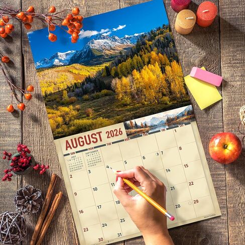 تقويم حائط كولورادو ذو المناظر الطبيعية الخلابة لعام 2026، مقاس كبير جدًا لمدة 16 شهرًا 14 × 22، الجبال المهيبة، بحيرات جبال الألب، من شركة KING-Monster Calendars in Kuwait