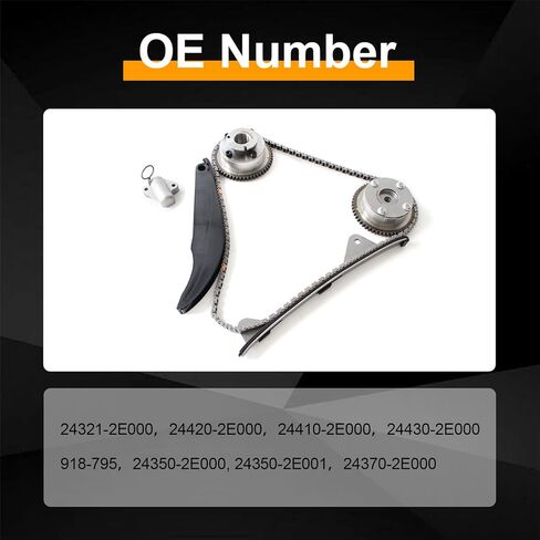 مجموعة سلسلة توقيت المحرك AUCERAMIC 24321-2E000 24420-2E000 مناسبة لـ 2011-2014 Hyundai Elantra 1.8L، 2013-2014 Elantra GT/Coupe، 2012-2013 Kia Soul 2.0L، رمز المحرك: NU in Saudi Arabia