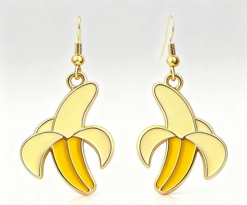 Banana Earrings and Necklace Set, Women’s Novelty Drop Earrings Cute Weird Fruit Jewelry for Party Wedding Gift Accessories in Kuwait