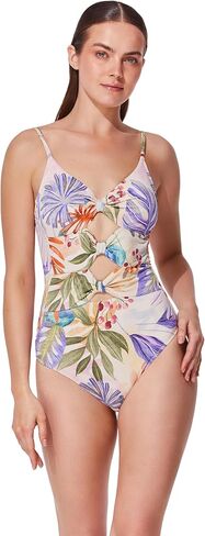 Gottex Cherry Blossom Cut Out One Piece-Shimmer Floral Fabric, Adjustable Straps, Soft Cups, Front & Back Lining in Saudi Arabia