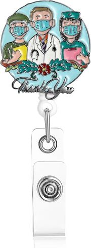 بكرة شارة RN للممرضة حامل شارة الهوية قابل للسحب مع سماعة الطبيب الرموز الطبية مشبك شارة التمريض المينا in Kuwait