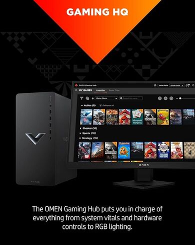 HP Victus 15L Gaming Desktop Computer, NVIDIA GeForce RTX 2060 Graphics, 12th Gen Intel Core Processor, 8 GB SDRAM, 512 GB SSD, Windows 11 Home OS, QuickDrop, Wi-Fi & Bluetooth (TG02-0020, 2022) in Saudi Arabia