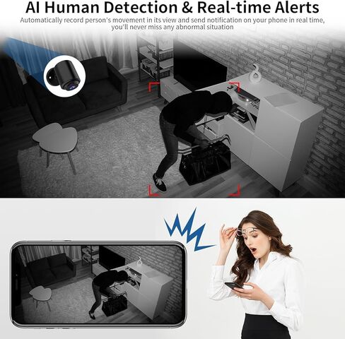 VSTARCAM Outdoor Security Camera with Dual Lens Three Screens,3MP WiFi Camera Wired for Home Security with Spotlight to warn Off The unwelcome,Two Way Talk, 360° View, IP66, Cloud Storage in Kuwait