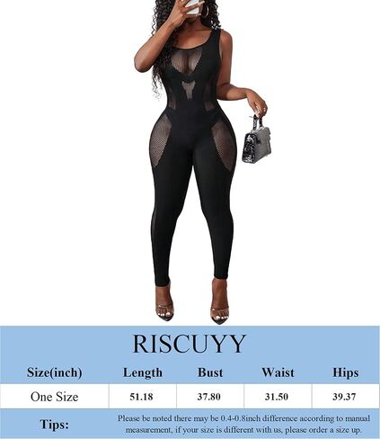 بذلة مثيرة للنساء بدون أكمام مفرغة من القماش الشبكي الشفاف، سراويل سوداء، ملابس نادي رومبير in Kuwait