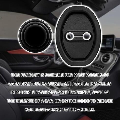 8PCS Silicone Car Door Latch Protective Cover with Door Shock Absorber, Upgraded Doors Strike Protector Silencer, Universal Self-Adhesive Doors Lock Guard Covers Sound Dampening Stopper Pad in Saudi Arabia