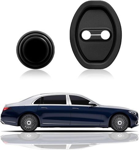 8PCS Silicone Car Door Latch Protective Cover with Door Shock Absorber, Upgraded Doors Strike Protector Silencer, Universal Self-Adhesive Doors Lock Guard Covers Sound Dampening Stopper Pad in Saudi Arabia
