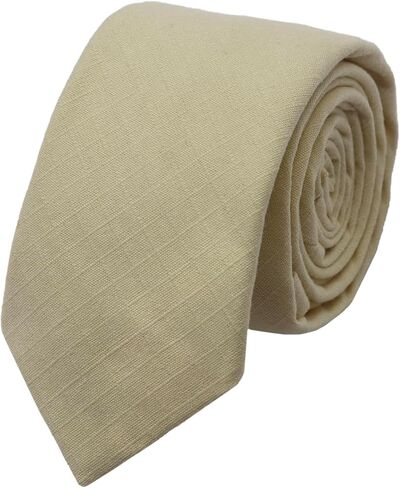 Solid Color Ties for Men, Cotton Mens Tie Skinny Necktie for Office Business Casual Party School Wedding Graduation in Kuwait