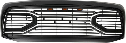 Front Grill Compatible With Dodge Ram 1500 2006-2008 & Dodge Ram 2500 3500 2006-2009 Matte Black Front Bumper Grille MD Style With Accessories/Letters/Amber Light Up in Kuwait