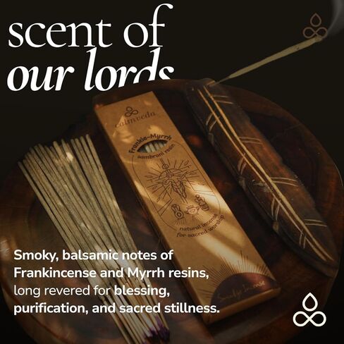 Organic Frankincense Resin Incense Sticks - (24+ Smudge Incense, 9 Inches) Thick Church Incense for Catholic Worship with Frankincense & Myrrh Resin (Loban Olibanum Incense) in Kuwait