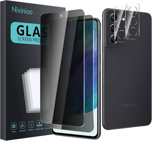 [2+2] عبوتان من واقي شاشة الخصوصية لهاتف Samsung Galaxy S20 fe، مع عبوتين من واقي عدسة الكاميرا 2.5D Edge 9H، طبقة حماية للشاشة من الزجاج المقوى، [مضاد للخدش] [خالي من الفقاعات] سهل التركيب متوافق مع هاتف Samsung Galaxy S20 fe in Saudi Arabia