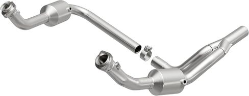 محول حفاز MagnaFlow Direct-Fit متوافق مع OEM من الدرجة الفيدرالية/EPA 21-458 - أنابيب رئيسية من الفولاذ المقاوم للصدأ 2.25 بوصة، الطول الإجمالي 45.25 بوصة، محول مسبق ومستشعر O2 في المنتصف - استبدال OEM in Saudi Arabia