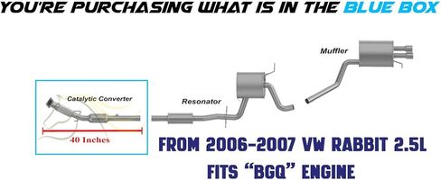 العادم الحفاز متوافق مع 2006-2009 فولكس فاجن أرنب 2.5L | ستانلس ستيل | معتمدة من وكالة حماية البيئة | العادم الشمالي الشرقي | حشية مجانية ومشبك متضمن | قطع غيار السيارات in Saudi Arabia