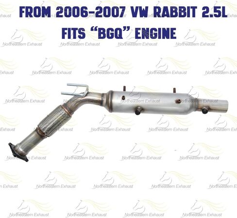 العادم الحفاز متوافق مع 2006-2009 فولكس فاجن أرنب 2.5L | ستانلس ستيل | معتمدة من وكالة حماية البيئة | العادم الشمالي الشرقي | حشية مجانية ومشبك متضمن | قطع غيار السيارات in Saudi Arabia