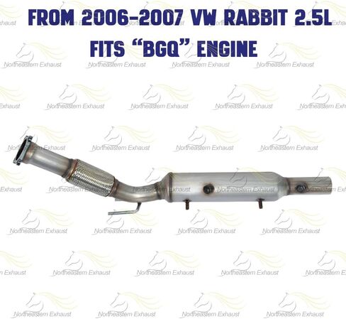 العادم الحفاز متوافق مع 2006-2009 فولكس فاجن أرنب 2.5L | ستانلس ستيل | معتمدة من وكالة حماية البيئة | العادم الشمالي الشرقي | حشية مجانية ومشبك متضمن | قطع غيار السيارات in Saudi Arabia