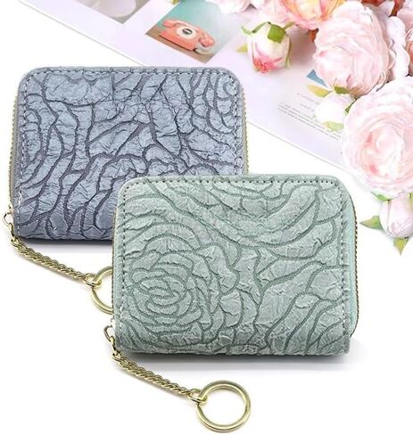Women's Card Holder Large Capacity Multifunctional Coin Purse ID and Driver's License Anti-Demagnetization Card Case (Blue) in Saudi Arabia