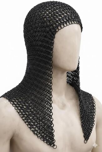 غطاء محرك السيارة الأصلي من العصور الوسطى - خوذة معدنية لمقاتلي LARP، ومحاربي SCA، وفرسان الكوسبلاي (أسود) in Saudi Arabia