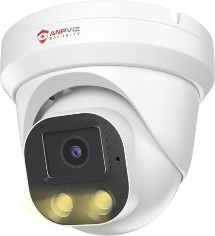Anpviz 4MP PoE IP Camera, Turret Security IP Camera Outdoor Indoor, AI Human Motion Detection, Smart Dual Light Color Night Vision, Built-in Mic, 2.8mm Lens, IP66 Waterproof, NDAA Complaint (U Series) in Kuwait
